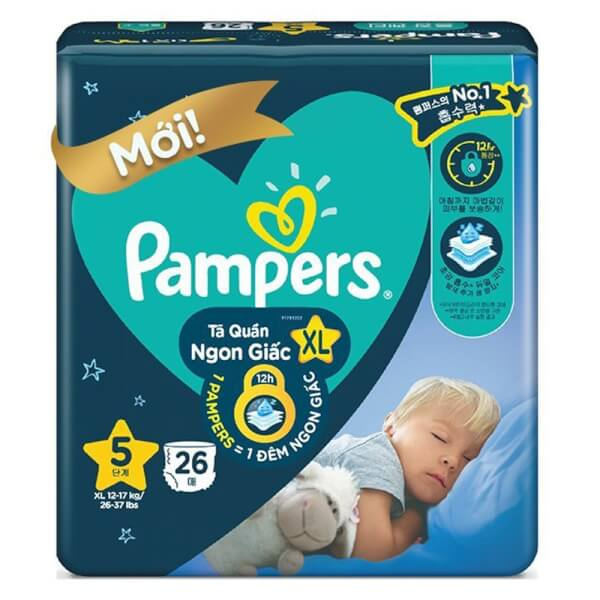 ta - giay -  Pampers ngủ ngon size XL 26 miếng (12-17kg)